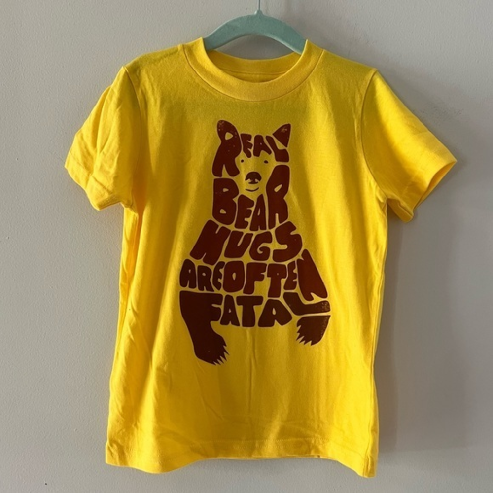 American Apparel -Real Bear Hugs are‎ Often Fatal Youth Graphic T-Shirt, cotton